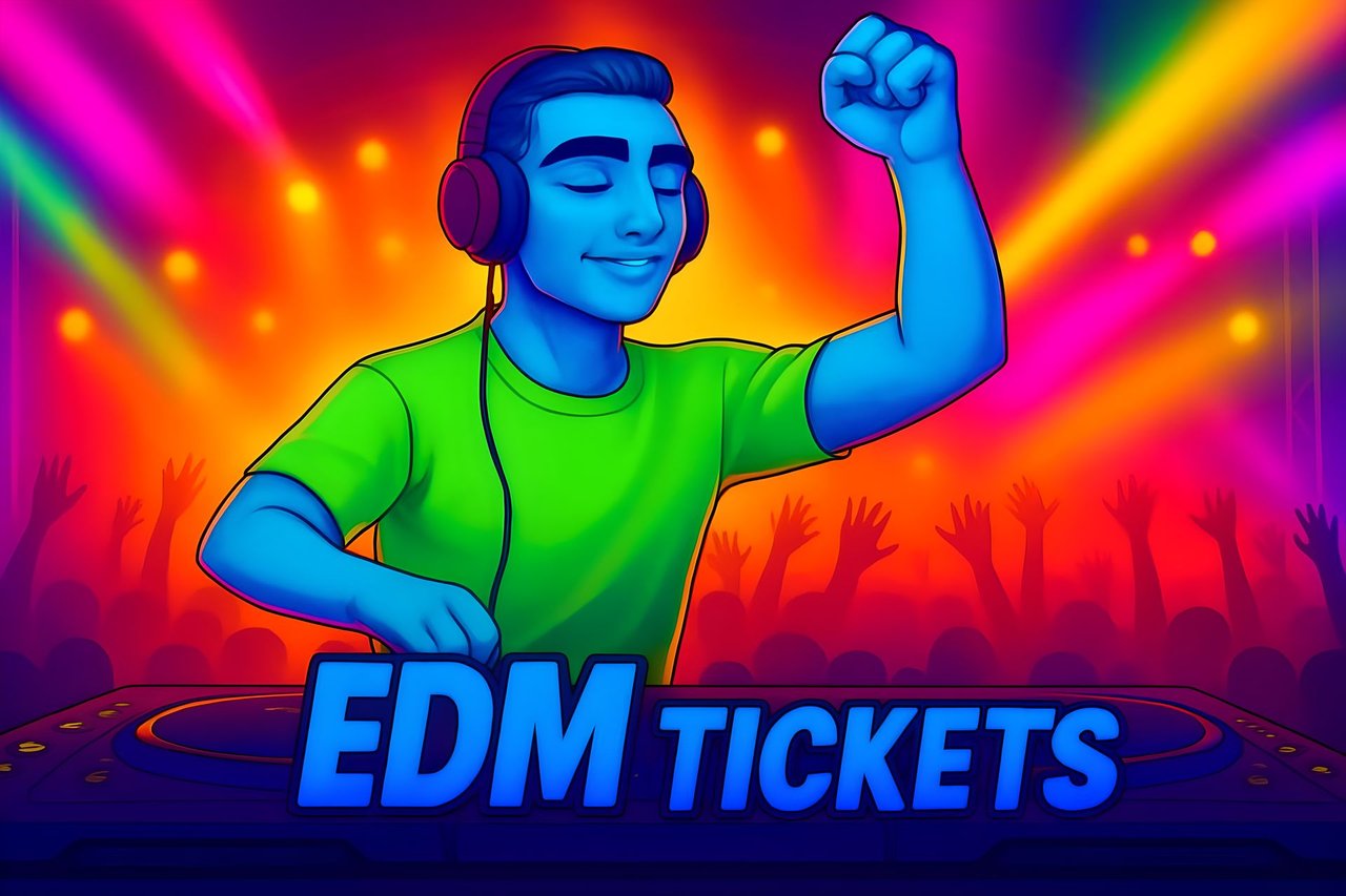 3 Cartoon Dj characters playing EDM & Dance Music in a EDM concert