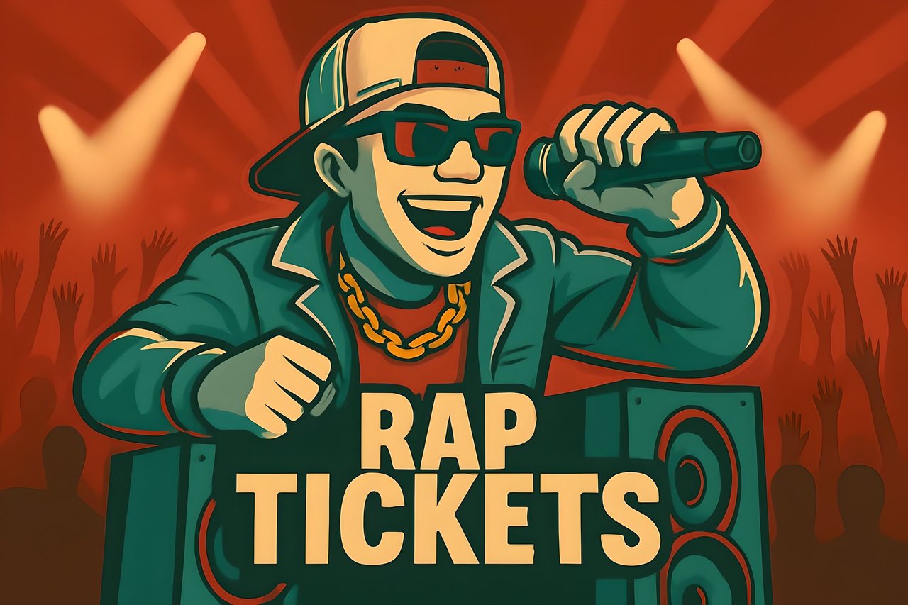 A male hip-hop artist performing live